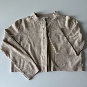 moon & madison Neutral Beige Knit Cropped Cardigan Sweater